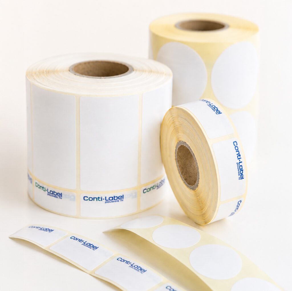Blanco etiketten op rol voor thermisch en thermo-transfer printen