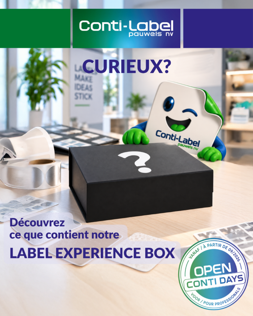 Label Experience Box de Conti-Label contenant des exemples d’étiquettes remarquables